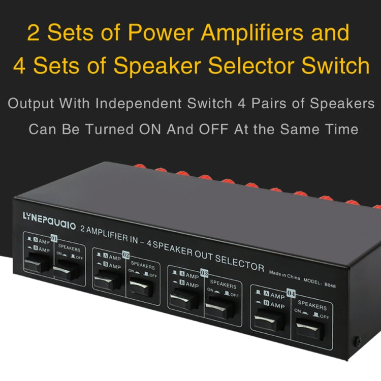 2-in 4-out Power Amplifier Speaker Switcher Splitter Comparator 300W Per Channel Without Loss Of Sound Quality -  by PMC Jewellery | Online Shopping South Africa | PMC Jewellery | Buy Now Pay Later Mobicred