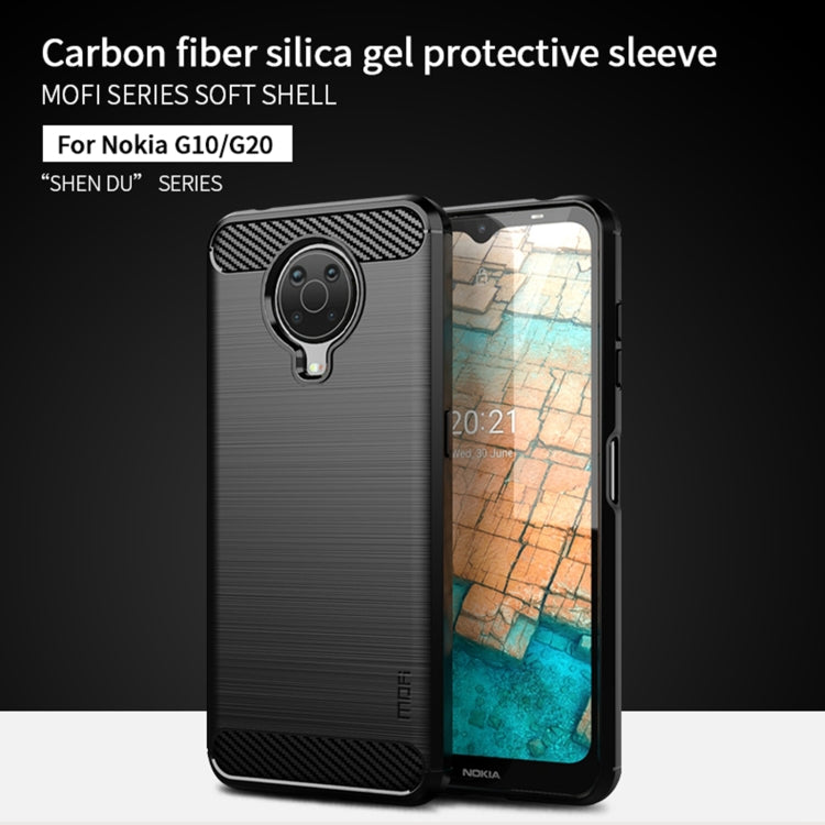 For Nokia G10 / G20 / 6.3 MOFI Gentleness Series Brushed Texture Carbon Fiber Soft TPU Case(Black) - Nokia Cases by MOFI | Online Shopping South Africa | PMC Jewellery | Buy Now Pay Later Mobicred