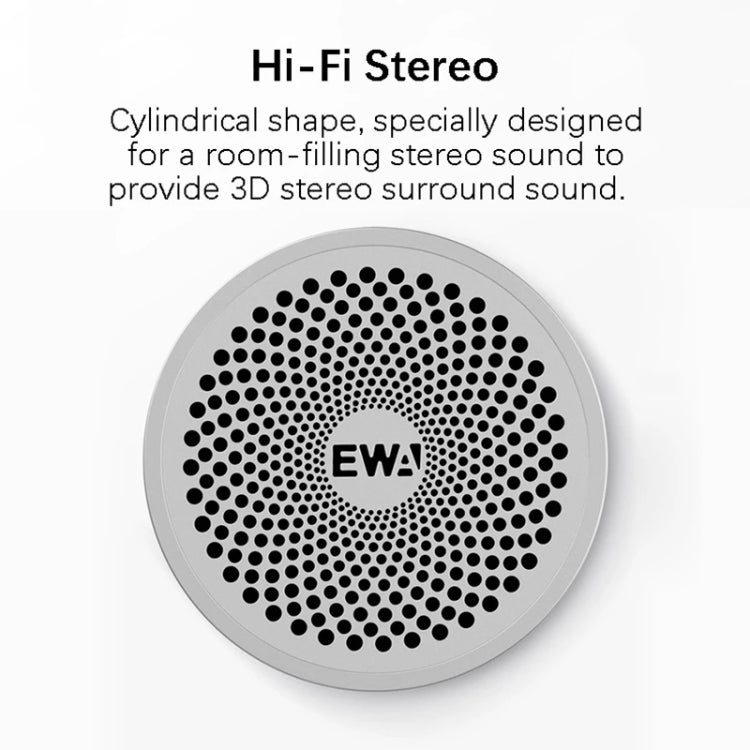 EWA A115 Portable Metal Bluetooth Speaker 105H Power Hifi Stereo Outdoor Subwoofer(Gray) - Desktop Speaker by EWA | Online Shopping South Africa | PMC Jewellery | Buy Now Pay Later Mobicred