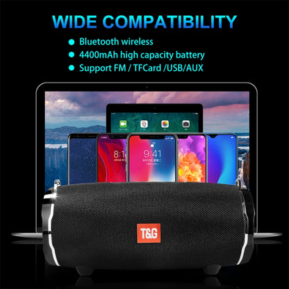 T&G TG187 Portable Waterproof Wireless Bass Surround Bluetooth Speaker with Shoulder Strap, Support FM / TF  Card(Blue) - Desktop Speaker by T&G | Online Shopping South Africa | PMC Jewellery | Buy Now Pay Later Mobicred