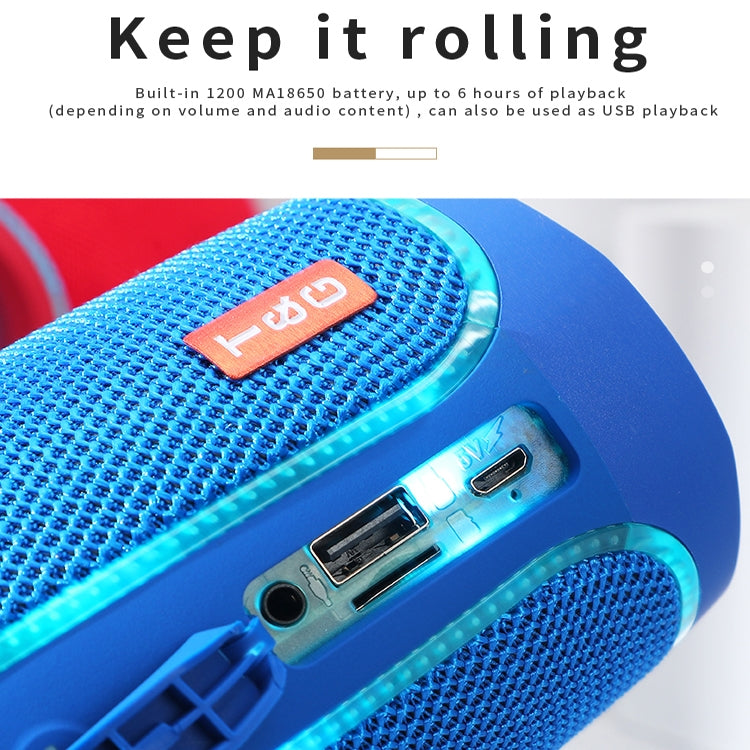 T&G TG287 LED Flashing Light Bluetooth Speaker Portable Wireless Stereo Bass Subwoofer FM / TF / USB(Gray) - Desktop Speaker by T&G | Online Shopping South Africa | PMC Jewellery | Buy Now Pay Later Mobicred