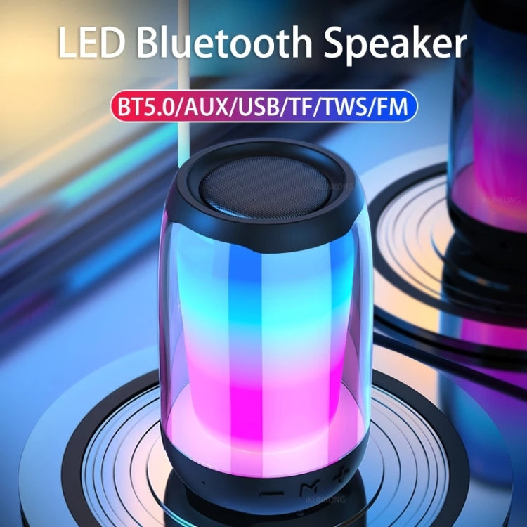 P4 LED Portable Bluetooth Wireless Bass Waterproof Outdoor Speaker Support AUX / TF Card / USB(White) - Desktop Speaker by PMC Jewellery | Online Shopping South Africa | PMC Jewellery | Buy Now Pay Later Mobicred