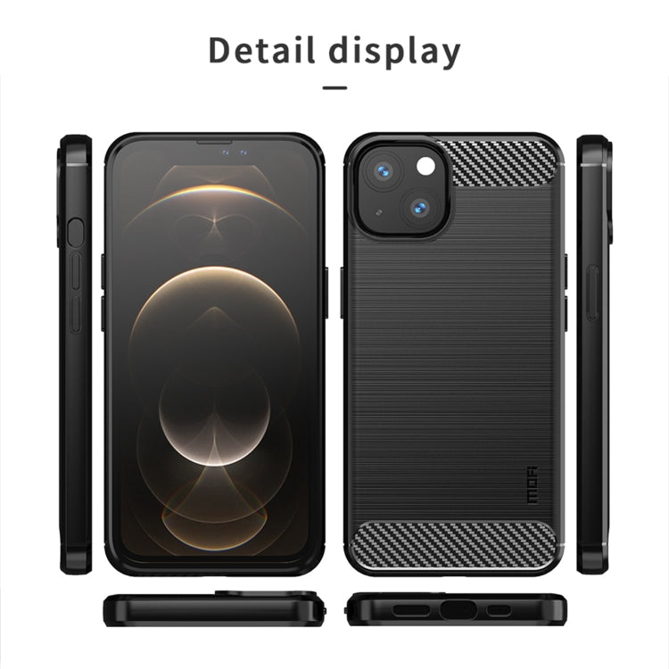 For iPhone 13 MOFI Gentleness Series Brushed Texture Carbon Fiber Soft TPU Case (Gray) - iPhone 13 Cases by MOFI | Online Shopping South Africa | PMC TechLife | Buy Now Pay Later Mobicred