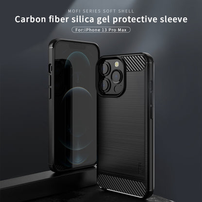 For iPhone 13 Pro Max MOFI Gentleness Series Brushed Texture Carbon Fiber Soft TPU Case  (Black) - iPhone 13 Pro Max Cases by MOFI | Online Shopping South Africa | PMC Jewellery