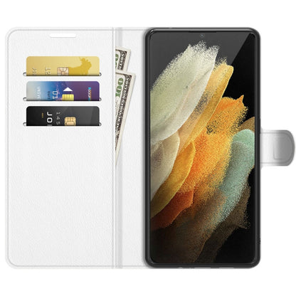 For Samsung Galaxy S22 Ultra 5G Litchi Texture Horizontal Flip Protective Case with Holder & Card Slots & Wallet(White) - Galaxy S22 Ultra 5G Cases by PMC Jewellery | Online Shopping South Africa | PMC Jewellery | Buy Now Pay Later Mobicred