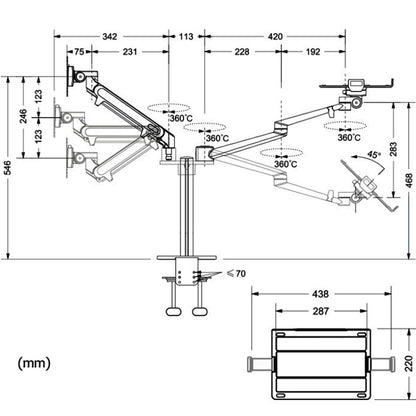 OL-3S Aluminum Height Adjustable Desktop Computer Stand for 17-32 inch and 12-17 inch Monitor(Black) - Laptop Stand by PMC Jewellery | Online Shopping South Africa | PMC Jewellery | Buy Now Pay Later Mobicred