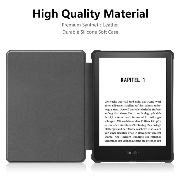 For Amazon Kindle Paperwhite 5 2021 ENKAY Solid Color Denim Texture Horizontal Flip Leather Tablet Case with Sleep / Wake-up Function(Dark Blue) - free shipping - PMC TechLife - Order now!