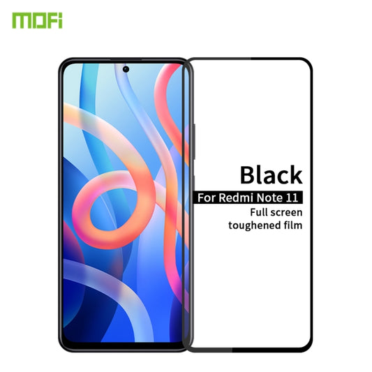 For Xiaomi Redmi Note 11 MOFI 9H 2.5D Full Screen Tempered Glass Film(Black) -  by MOFI | Online Shopping South Africa | PMC Jewellery