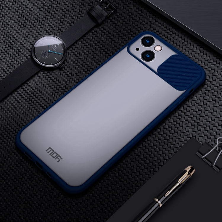 For iPhone 13 MOFI Translucent Frosted PC + TPU Phone Case(Blue) - iPhone 13 Cases by MOFI | Online Shopping South Africa | PMC Jewellery