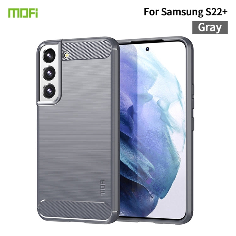 For Samsung Galaxy S22+ 5G MOFI Gentleness Series Brushed Texture Carbon Fiber Soft TPU Case(Gray) - Galaxy S22+ 5G Cases by MOFI | Online Shopping South Africa | PMC Jewellery