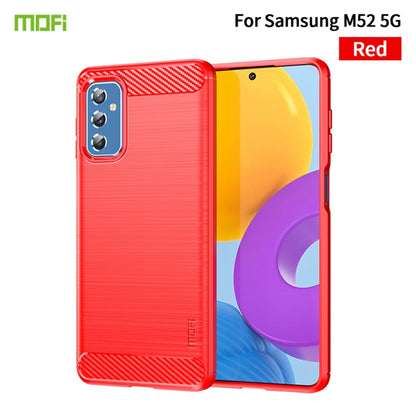 For Samsung Galaxy M52 5G MOFI Gentleness Series Brushed Texture Carbon Fiber Soft TPU Case(Red) - Galaxy Phone Cases by MOFI | Online Shopping South Africa | PMC Jewellery | Buy Now Pay Later Mobicred