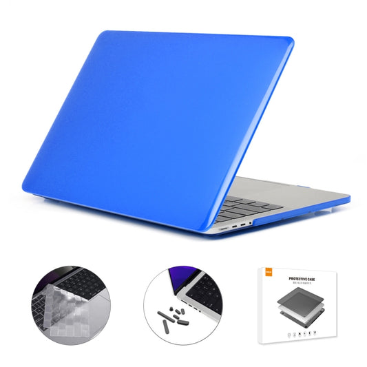 ENKAY Hat-Prince 3 in 1 Crystal Laptop Protective Case + TPU Keyboard Film + Anti-dust Plugs Set for MacBook Pro 16.2 inch A2485 2021/A2880 2023, Version:US Version(Dark Blue) - MacBook Pro Cases by ENKAY | Online Shopping South Africa | PMC Jewellery | Buy Now Pay Later Mobicred