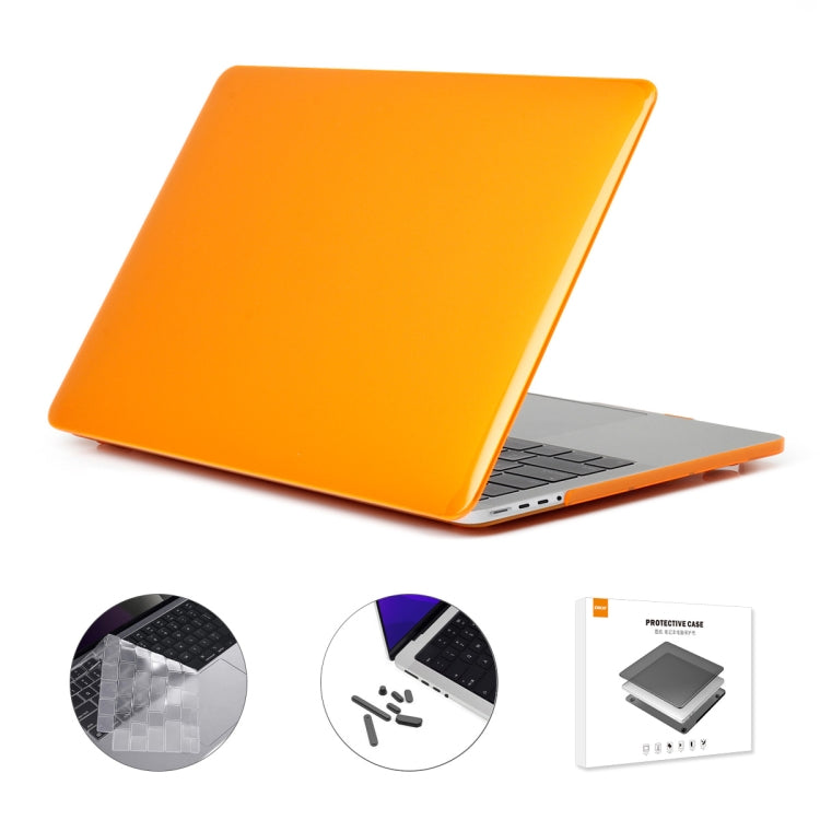 ENKAY Hat-Prince 3 in 1 Crystal Laptop Protective Case + TPU Keyboard Film + Anti-dust Plugs Set for MacBook Pro 16.2 inch A2485 2021/A2880 2023, Version:EU Version(Orange) - MacBook Pro Cases by ENKAY | Online Shopping South Africa | PMC Jewellery | Buy Now Pay Later Mobicred