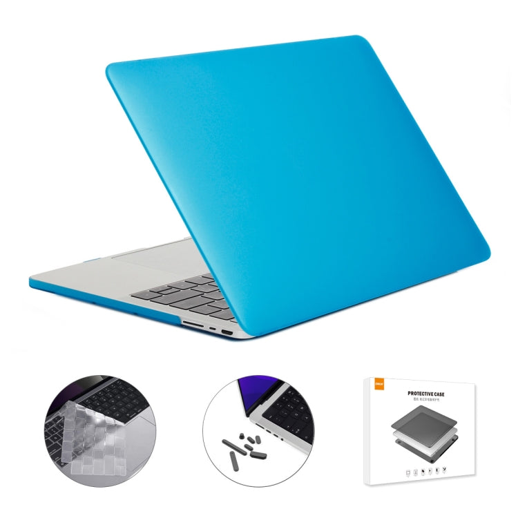 ENKAY Hat-Prince 3 in 1 Matte Laptop Protective Case + TPU Keyboard Film + Anti-dust Plugs Set for MacBook Pro 14.2 inch A2442 2021/A2779 2023, Version:US Version(Light Blue) - MacBook Pro Cases by ENKAY | Online Shopping South Africa | PMC Jewellery | Buy Now Pay Later Mobicred