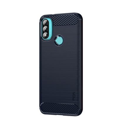 For Motorola Moto E20 / E30 / E40 MOFI Gentleness Series Brushed Texture Carbon Fiber Soft TPU Case(Blue) - Motorola Cases by MOFI | Online Shopping South Africa | PMC Jewellery | Buy Now Pay Later Mobicred