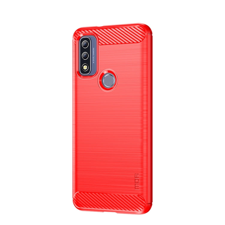 For Motorola Moto G Pure 2021 MOFI Gentleness Series Brushed Texture Carbon Fiber Soft TPU Case(Red) - Motorola Cases by MOFI | Online Shopping South Africa | PMC Jewellery | Buy Now Pay Later Mobicred