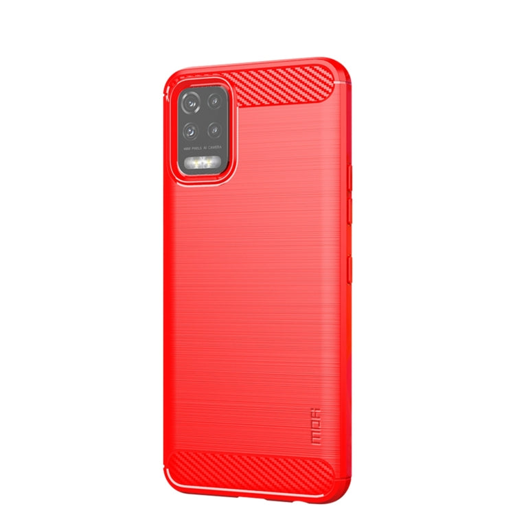 For LG K52 / K62 / K62+ / Q52 / Q62  MOFI Gentleness Brushed Carbon Fiber Soft TPU Case(Red) - LG by MOFI | Online Shopping South Africa | PMC Jewellery | Buy Now Pay Later Mobicred