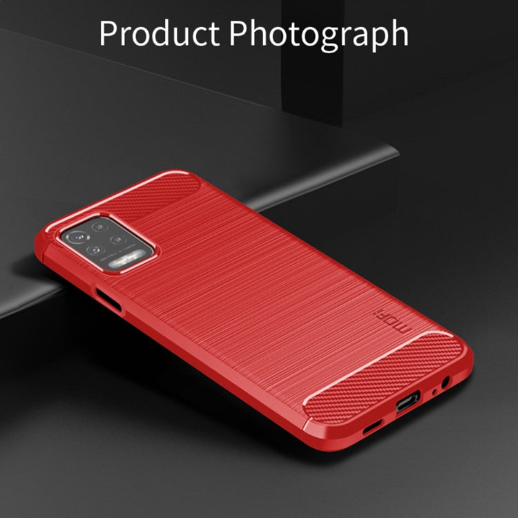 For LG K52 / K62 / K62+ / Q52 / Q62  MOFI Gentleness Brushed Carbon Fiber Soft TPU Case(Red) - LG by MOFI | Online Shopping South Africa | PMC Jewellery | Buy Now Pay Later Mobicred