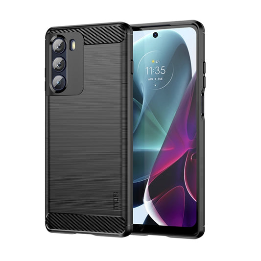 For Motorola Moto G200 5G / Edge S30 MOFI Gentleness Brushed Carbon Fiber Soft TPU Case(Black) - Motorola Cases by MOFI | Online Shopping South Africa | PMC Jewellery