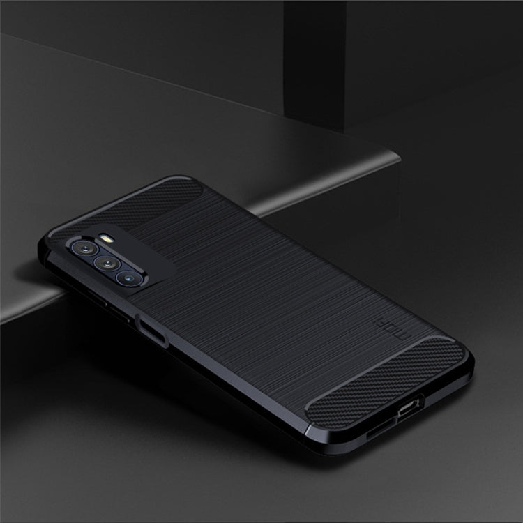 For Motorola Moto G200 5G / Edge S30 MOFI Gentleness Brushed Carbon Fiber Soft TPU Case(Blue) - Motorola Cases by MOFI | Online Shopping South Africa | PMC Jewellery