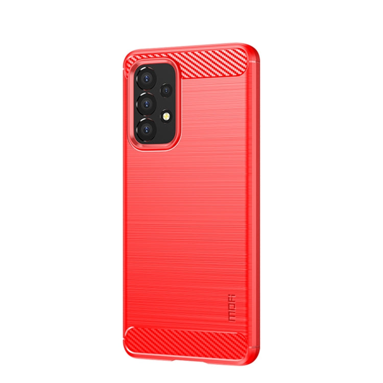 For Samsung Galaxy A53 5G MOFI Gentleness Brushed Carbon Fiber Soft TPU Case(Red) - Galaxy Phone Cases by MOFI | Online Shopping South Africa | PMC Jewellery