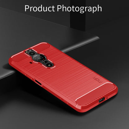 For Sony Xperia Pro-I MOFI Gentleness Brushed Carbon Fiber Soft TPU Case(Red) - Sony Cases by MOFI | Online Shopping South Africa | PMC Jewellery