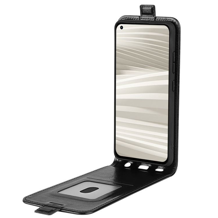 For OPPO Realme GT2 Pro 5G R64 Texture Vertical Flip Leather Phone Case(Black) - Realme Cases by PMC TechLife | Online Shopping South Africa | PMC TechLife | Buy Now Pay Later Mobicred