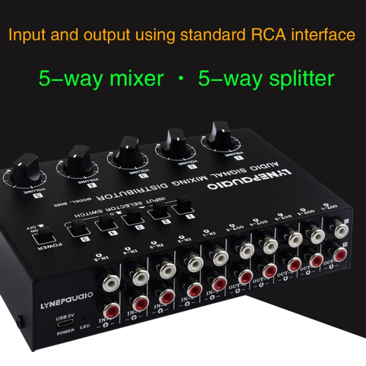 5 In 5 Out Audio Signal Selector Sound Mixing Distribute Device Input Independent Switch -  by PMC Jewellery | Online Shopping South Africa | PMC Jewellery | Buy Now Pay Later Mobicred