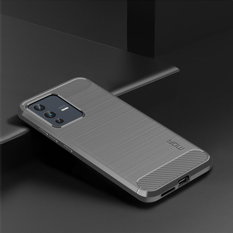 For vivo V23 5G/S12 MOFI Gentleness Series Brushed Texture Carbon Fiber Soft TPU Phone Case(Gray) - vivo Cases by MOFI | Online Shopping South Africa | PMC Jewellery