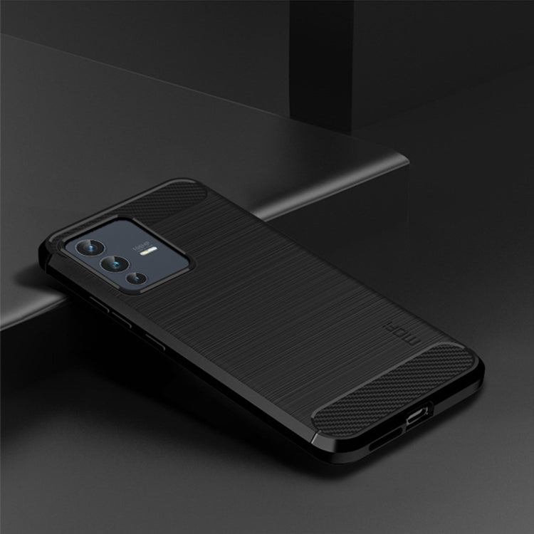 For vivo V23 Pro /S12 Pro MOFI Gentleness Series Brushed Texture Carbon Fiber Soft TPU Phone Case(Black) - vivo Cases by MOFI | Online Shopping South Africa | PMC Jewellery