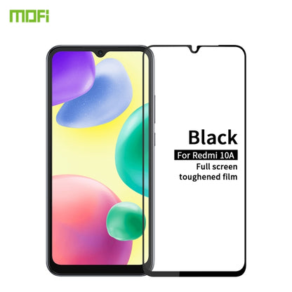 For Xiaomi Redmi 10A MOFI 9H 2.5D Full Screen Tempered Glass Film(Black) -  by MOFI | Online Shopping South Africa | PMC Jewellery