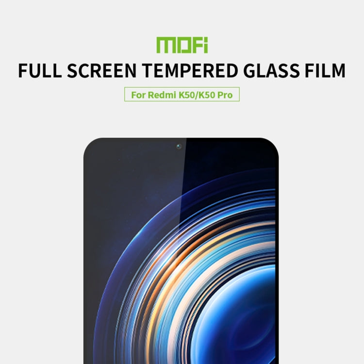 For Xiaomi Redmi K50 / K50 Pro MOFI 9H 2.5D Full Screen Tempered Glass Film(Black) -  by MOFI | Online Shopping South Africa | PMC Jewellery