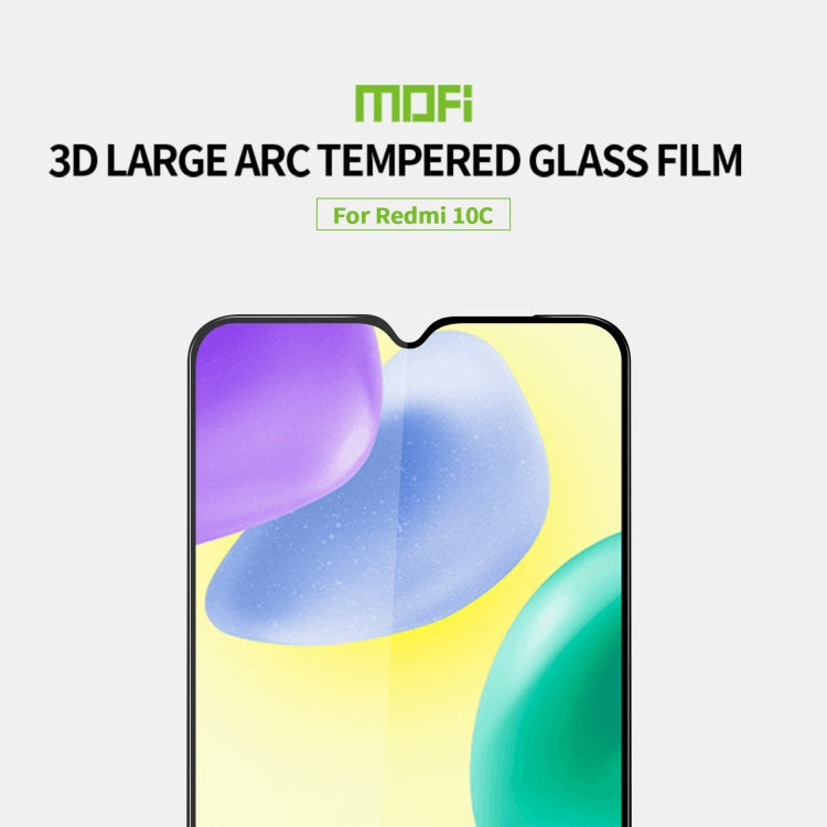 For Xiaomi Redmi 10C MOFI 9H 3D Explosion-proof Tempered Glass Film(Black) -  by MOFI | Online Shopping South Africa | PMC TechLife | Buy Now Pay Later Mobicred