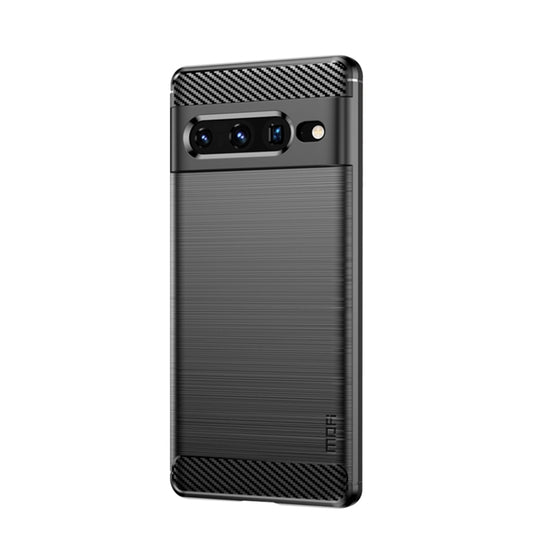 For Google pixel 7 Pro 5G MOFI Gentleness Series Brushed Texture Carbon Fiber TPU Phone Case(Black) - Google Cases by MOFI | Online Shopping South Africa | PMC Jewellery