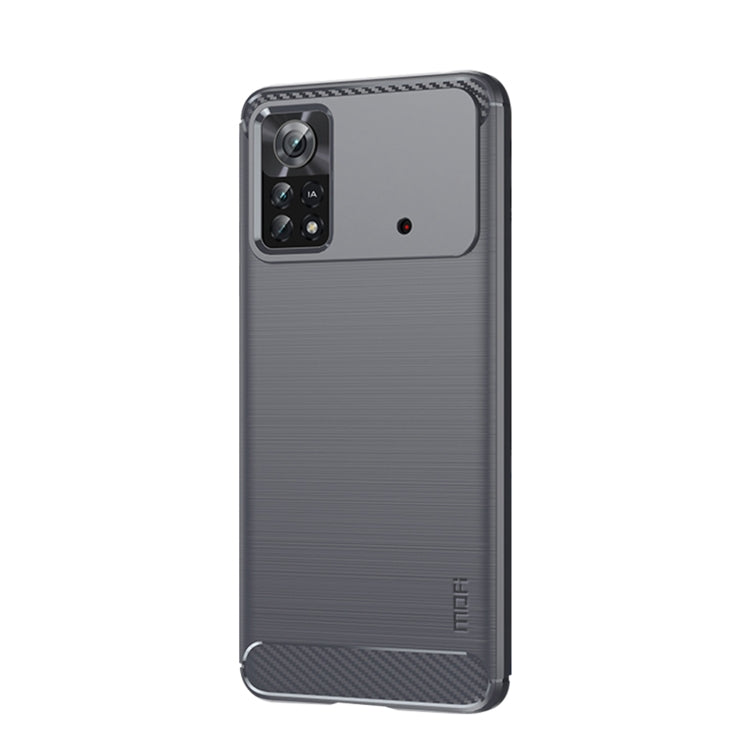 For Xiaomi Poco X4 Pro 5G MOFI Gentleness Brushed Carbon Fiber Soft TPU Case(Gray) - Xiaomi Cases by MOFI | Online Shopping South Africa | PMC Jewellery | Buy Now Pay Later Mobicred