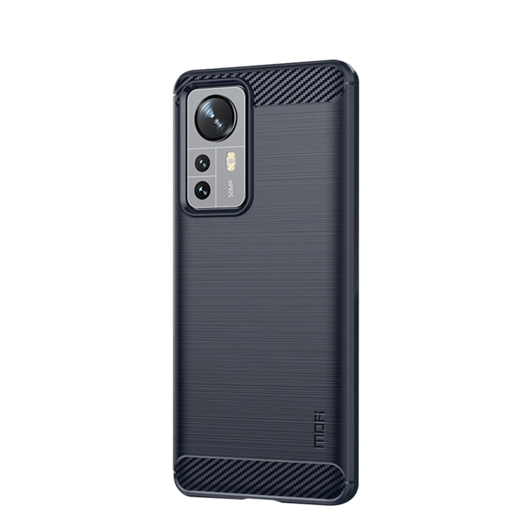 For Xiaomi 12 Pro MOFI Gentleness Brushed Carbon Fiber Soft TPU Case(Blue) - Xiaomi Cases by MOFI | Online Shopping South Africa | PMC Jewellery | Buy Now Pay Later Mobicred