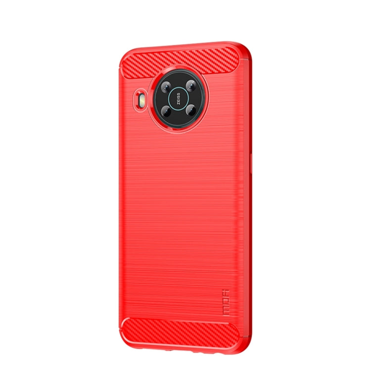 For Nokia X100 MOFI Gentleness Series Brushed Texture Carbon Fiber TPU Phone Case(Red) - Nokia Cases by MOFI | Online Shopping South Africa | PMC Jewellery