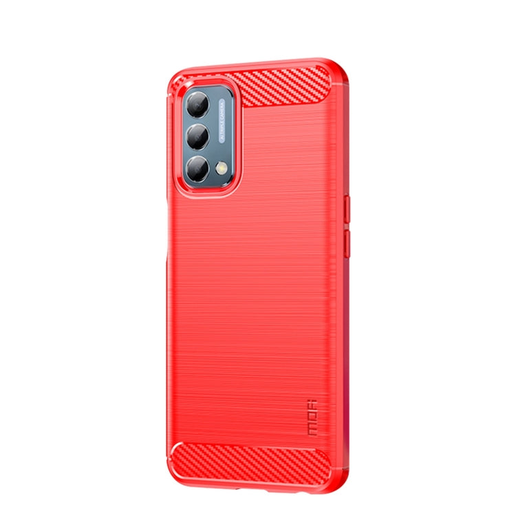 For Oneplus Nord N200 5G MOFI Gentleness Series Brushed Texture Carbon Fiber Soft TPU Phone Case(Red) - OnePlus Cases by MOFI | Online Shopping South Africa | PMC Jewellery