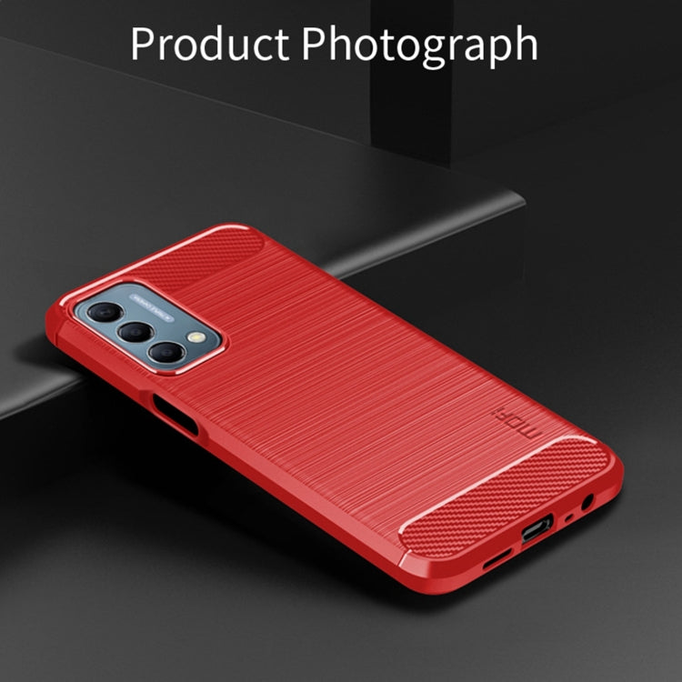 For Oneplus Nord N200 5G MOFI Gentleness Series Brushed Texture Carbon Fiber Soft TPU Phone Case(Red) - OnePlus Cases by MOFI | Online Shopping South Africa | PMC Jewellery