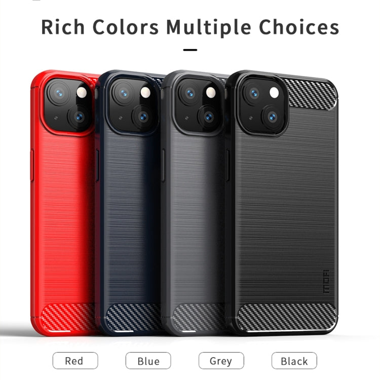 For iPhone 14 Plus MOFI Gentleness Brushed Texture Carbon Fiber TPU Phone Case  (Black) - iPhone 14 Plus Cases by MOFI | Online Shopping South Africa | PMC TechLife