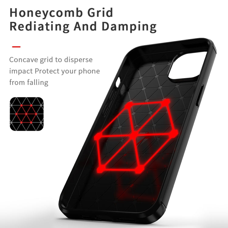 For iPhone 14 Plus MOFI Gentleness Brushed Texture Carbon Fiber TPU Phone Case  (Gray) - iPhone 14 Plus Cases by MOFI | Online Shopping South Africa | PMC TechLife