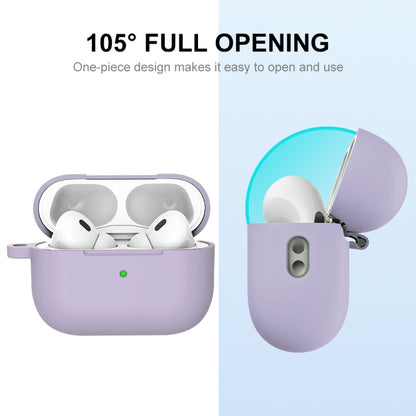 For Apple AirPods Pro 2 2022 ENKAY Thickened Silicone Protective Case with Keychain(Lavender Purple) - For AirPods Pro 2 by ENKAY | Online Shopping South Africa | PMC Jewellery | Buy Now Pay Later Mobicred