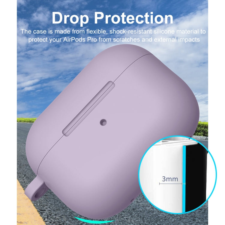 For Apple AirPods Pro 2 2022 ENKAY Thickened Silicone Protective Case with Keychain(Lavender Purple) - For AirPods Pro 2 by ENKAY | Online Shopping South Africa | PMC Jewellery | Buy Now Pay Later Mobicred