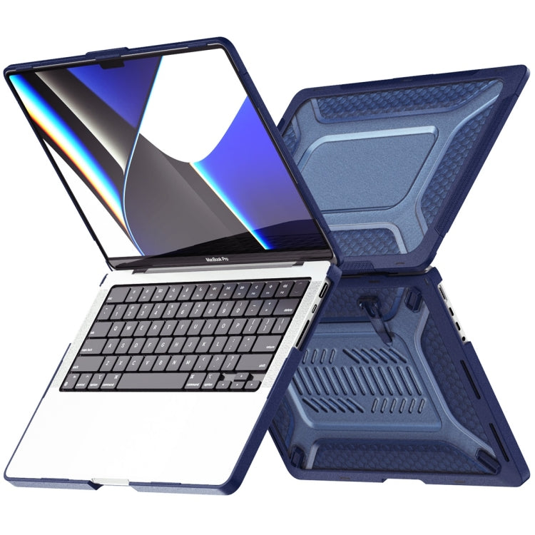 For MacBook Pro 14.2 A2442/A2779 2023 ENKAY Hat-Prince 3 in 1 Protective Bracket  Case Cover Hard Shell with TPU Keyboard Film / Anti-dust Plugs, Version:EU(Black) - MacBook Pro Cases by ENKAY | Online Shopping South Africa | PMC Jewellery | Buy Now Pay Later Mobicred