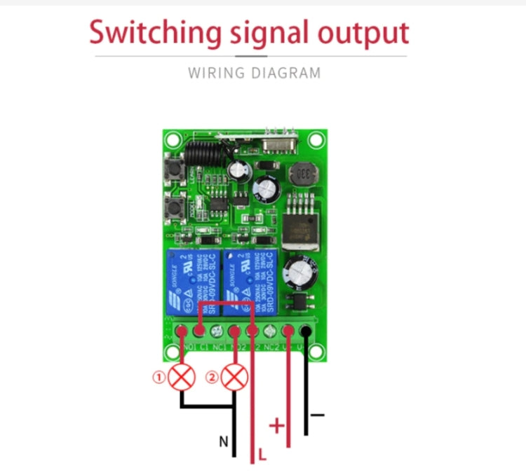 DC 12V 24V 48V Universal Electric Door RF Wireless Remote Control Relay Receiver Set - Smart Switch by PMC TechLife | Online Shopping South Africa | PMC TechLife | Buy Now Pay Later Mobicred