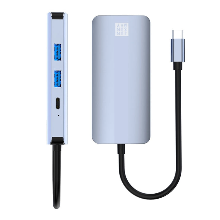 JUNSUNMAY 7 in 1 Type-C to 4K HDMI + VGA + 3.5mm Audio Docking Station Adapter PD Quick Charge Hub - USB HUB by JUNSUNMAY | Online Shopping South Africa | PMC Jewellery | Buy Now Pay Later Mobicred