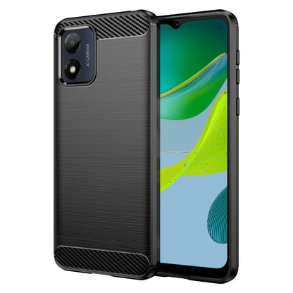 For Motorola Moto E13 Brushed Texture Carbon Fiber TPU Phone Case(Black) - Motorola Cases by PMC Jewellery | Online Shopping South Africa | PMC Jewellery | Buy Now Pay Later Mobicred