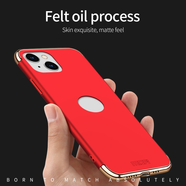 For iPhone 14 MOFI Yatun Series 3 in 1 Stitching PC Phone Case(Blue) - iPhone 14 Cases by MOFI | Online Shopping South Africa | PMC TechLife | Buy Now Pay Later Mobicred