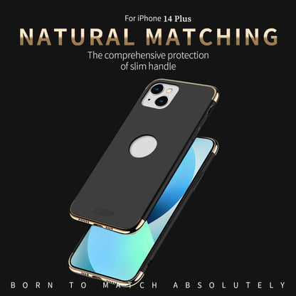 For iPhone 14 Plus MOFI Yatun Series 3 in 1 Stitching PC Phone Case(Gold) - iPhone 14 Plus Cases by MOFI | Online Shopping South Africa | PMC Jewellery