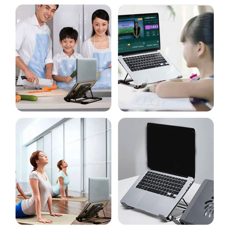 P3 Adjustable Aluminum Foldable Portable Laptop Notebook Fan Stand Bracket - Laptop Stand by PMC Jewellery | Online Shopping South Africa | PMC Jewellery | Buy Now Pay Later Mobicred